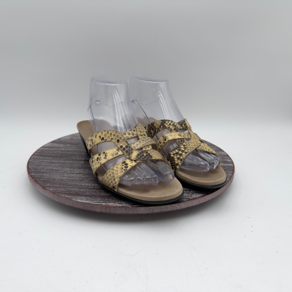 Munro Sandals Womens Size 8.5 M Snakeskin Strappy Comfort Insole Slip On Shoes